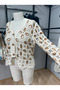 Women's Crochet Look Openwork Buttoned Cardigan - 3