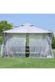 Miraj 4x4m Outdoor Gazebo with Seating, Tables, Curtains & Mosquito Nets - Beige, 1 Year Warranty - 6