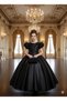 Girl's Stone-Embellished Ball Gown with Balloon Sleeves, Special for Wedding and Prom, Shiny, Ages 6-10, Evening Dress