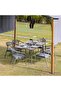 Amanda 1 + 6-Seater Outdoor Dining Set - Black Texteline, 1 Year Warranty, Ideal for Outdoor Living - 3