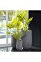 Fiber Clay Pot with Volcanic Design - Grey - 48x48x75 CM - Stylish Outdoor Garden Accessory - 4