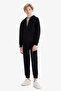 W0773 Black Boys' School Sweatpants with Elastic Waistband - 3