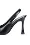 Margaret Flexible Soft Non-Slip Sole (10 cm) Black Patent Leather Open Elastic Women's Thick Heeled Shoes - 6