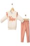 Baby Girl Bonjour Embroidered 2-Piece Set with Ruffle Detail on Sleeves, Sweatshirt and Pink Polka Dot Bottoms, 3-6-9-12 Months - 4