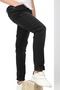 Boy's Slim Fit Double Side Adjustable Waist Straight Leg Black Jean Pants with Pockets - 3