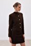Short Tweed Jacket - Brown - 2