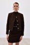 Short Tweed Jacket - Brown - 5