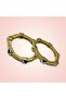 Zircon Stone Double Color Steel Earrings Glam - 3