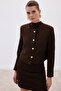 Short Tweed Jacket - Brown - 4