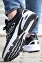 Men's Walking and Running Shoes - Black and White - 4