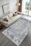 Vintage Blue Chenille Carpet Rug Runner Self-Fringed Non-Slip Washable Living Room Kitchen Hallway - 3