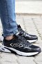 Men's Walking and Running Shoes - Black and White - 3