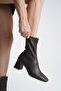 Bitter Brown Ankle-Hugging Stretch Heeled Boots