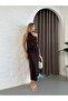Halter Neck Sandy Fabric Dress - 3