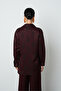 Women's Burgundy Color Patterned Side Tie Jacket - 5
