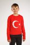 Moon Star Long Sleeve Red Combed Cotton T-Shirt School Performance Ceremony