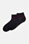 Black Men's 2-Piece Bamboo Baklava Pattern Quarter Socks - 4