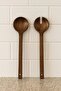 5-Piece Steel-Handled Serving Set - Acacia Serving Spoon Spatula Ladle Set Serving Set - 6