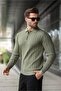 Khaki Half Zip Polo Neck Knitwear Sweater E7426 - 4