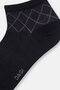 Black Men's 2-Piece Bamboo Baklava Pattern Quarter Socks - 6