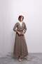 Elastic Waist Long Skirt and Long Sleeve Top Set D003 - Mink - 3