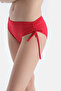 Red Gathered Bikini Bottom - 4