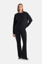 Black Wide Leg Basic Modal Pants - 4