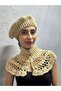 Hand Knitted French Painter Beret and Neck Collar Set - 2