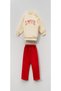 Baby Girl Love Embroidered 2-Piece Set Sweatshirt and Sweatpants 3-Thread Ribbed Winter 6-24 Months - 4