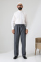 Men's Graf Checkered Fabric Shalwar Trousers with Elastic Waist and Pockets - Gray (Isr) - 3
