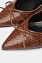 Beatrix Brown Patent Leather Short Heeled Women's Shoes - 5