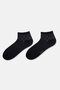 Black Men's 2-Piece Bamboo Baklava Pattern Quarter Socks - 3