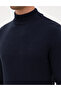 Navy Blue Melange Slim Fit Half Turtleneck Basic Knitwear Sweater 50315457-Vr120 - 7