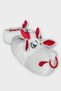 Unisex Figured Non-Slip and Soundless Sole Home Slippers White - Red - 5