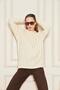 Cream Openwork Oversize Knit Sweater - 6