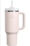 Quencher H2.O 40oz Tumbler Rose Quartz – Insulated Cup with Handle ,Straw