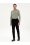 Navy Blue Carrot Fit Canvas Pants with Elastic Waistband 50315294-Vr033