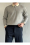 Old Money Premium Long Sleeve Men's Knitwear Sweater Gray - 4