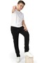 Boy's Slim Fit Slim Fit Straight Leg Black Jean Trousers with Pockets