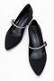 Women's Stone Buckle Heeled Shoes; Black Zra - 5