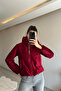 Women's Twill Pattern Velvet Short Puffer Coat Nm005 - 4