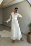 Women Long Sleeve Belted Maxi Chiffon Dress Nm001 - 3
