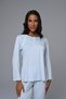 Women's Blue Shawl Collar Winter Special Design Maternity Maternity Dressing Gown Pajama Set 3-Piece Set - 5