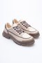Women's Leather Sneaker Lace-Up Sports Shoes Beige Mareo - 2