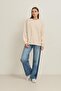 Cream Crew Neck Stone Detailed Long Sleeve Sweatshirt - 2