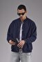 College Collar Oversized Fit Snap Closure Fleece