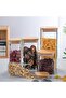 Set of 3 Square Glass Jars with Bamboo Lids, Airtight Storage for Pasta, Snacks (800-1600ML) - 6