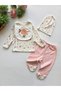 100% Cotton Newborn Baby Girl 4 Piece Hospital Discharge Set - 2