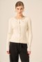Women's Pearl and Beyoğlu Detailed Knitwear Cardigan Ecru 25090