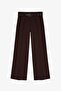 Women's Trousers with Belt Detail 71262 Dark Brown